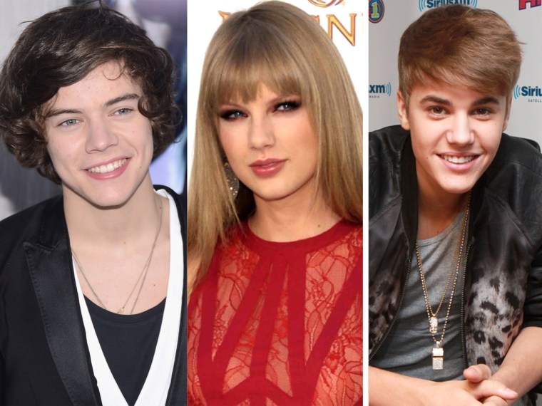 The aptly named Harry Styles of the band One Direction, Taylor Swift and Justin Bieber are inspiring many a back-to-school hairdo.