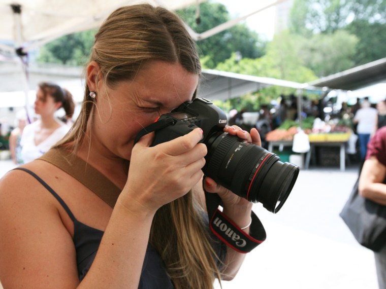 Nicole Franzen snaps a shot at New York City's Union Square Greenmarket.