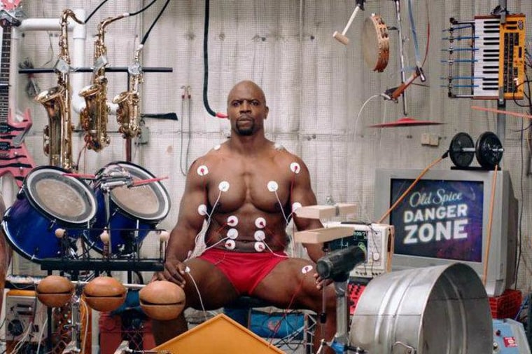 Terry Crews mixes muscles and music with a new Old Spice video that lets users get a chance to play.