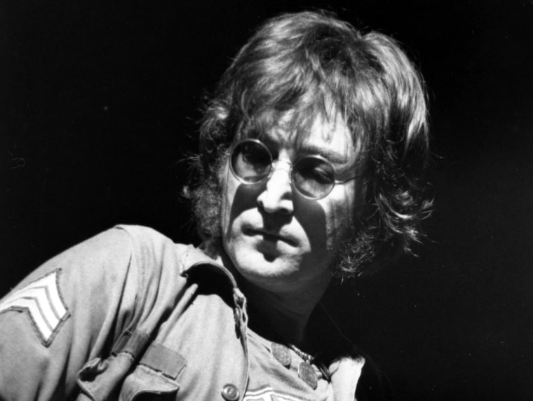 John Lennon is shown performing Aug. 30, 1972, at New York's Madison Square Garden.
