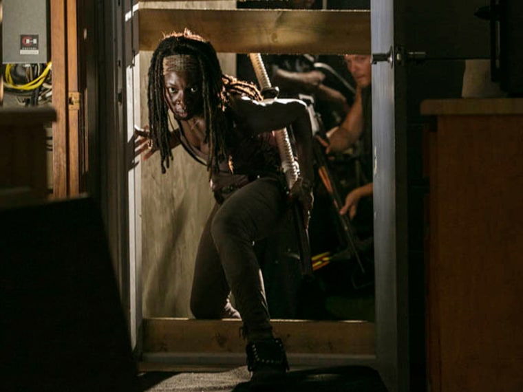 Michonne (Danai Gurira) and Daryl (Norman Reedus) take up arms in \"Walking Dead.\"
