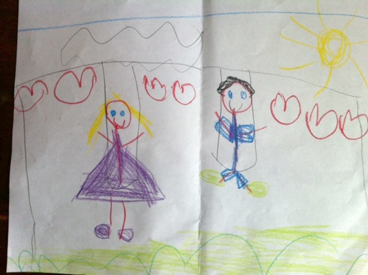 Emma made this card for Sam, her kindergarten sweetheart.