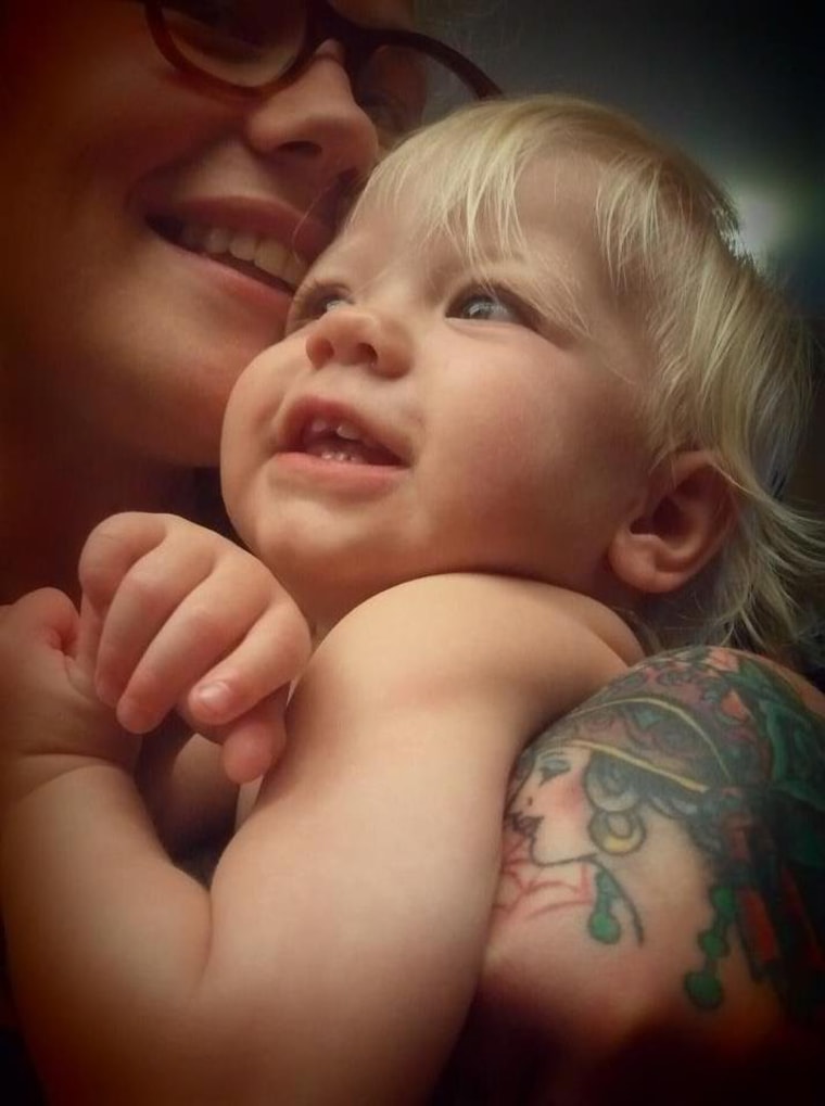 Zoey, 16 months, with her mom Sarah