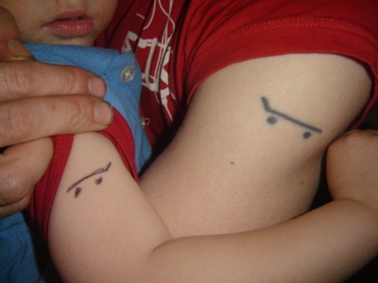 Raleigh has a \"tattoo\" just like Dad!