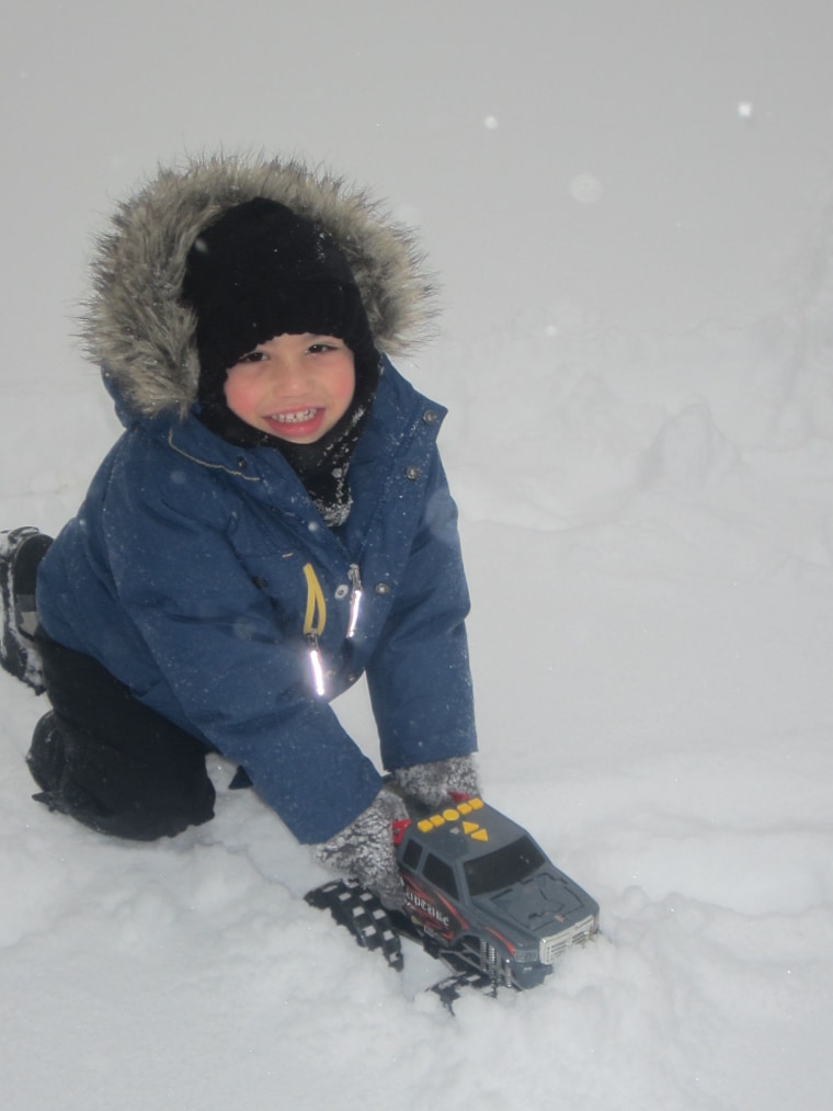 Lorenzo, 4, the little snow plow
