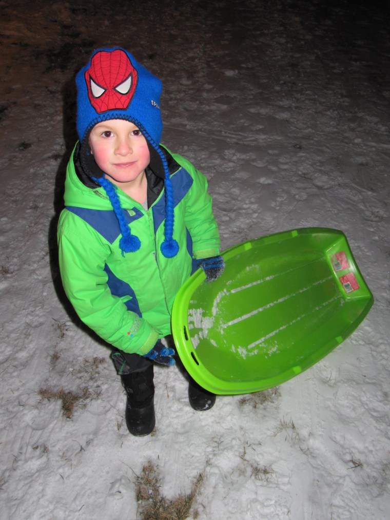 Matisse, 4, is ready to sled
