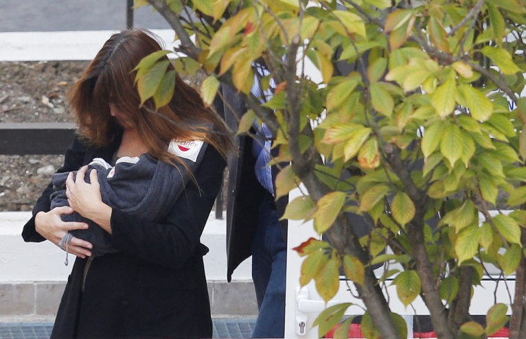 Think France's First Lady Carla Bruni-Sarkozy (shown here carrying her new-born daughter Giulia) has given herself a breast-feeding nickname?
