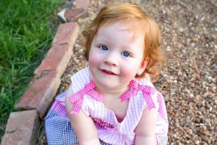 My little red Emma, 18 months, who has a fraternal twin sister who is blonde.
