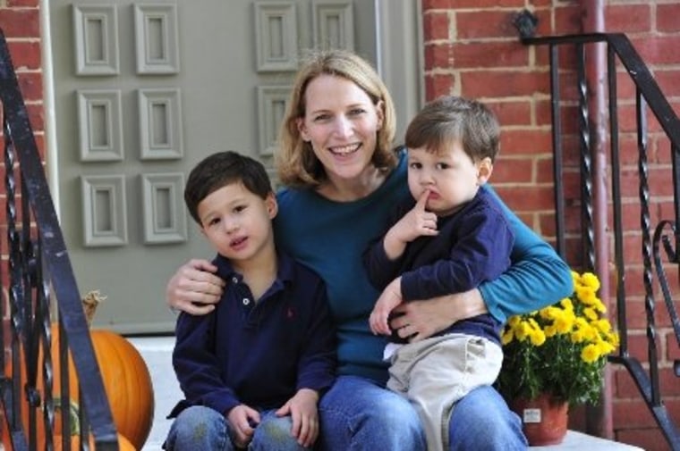 Who me, Mom Guru? Diana Sugg, pictured here with her two sons, relied on her sister's advice.
