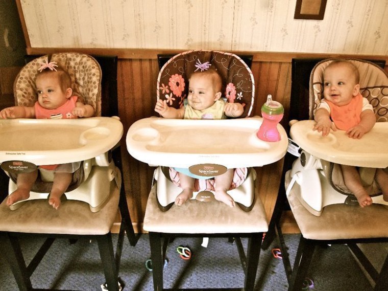The Twaites triplets (L to R: Addilyn, Olivia and Aidan) spent 9 weeks in the NICU and are now as healthy as ever.