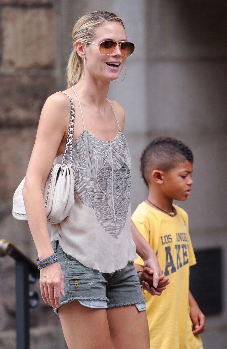 Heidi Klum and son Henry Samuel take a stroll in New York City.