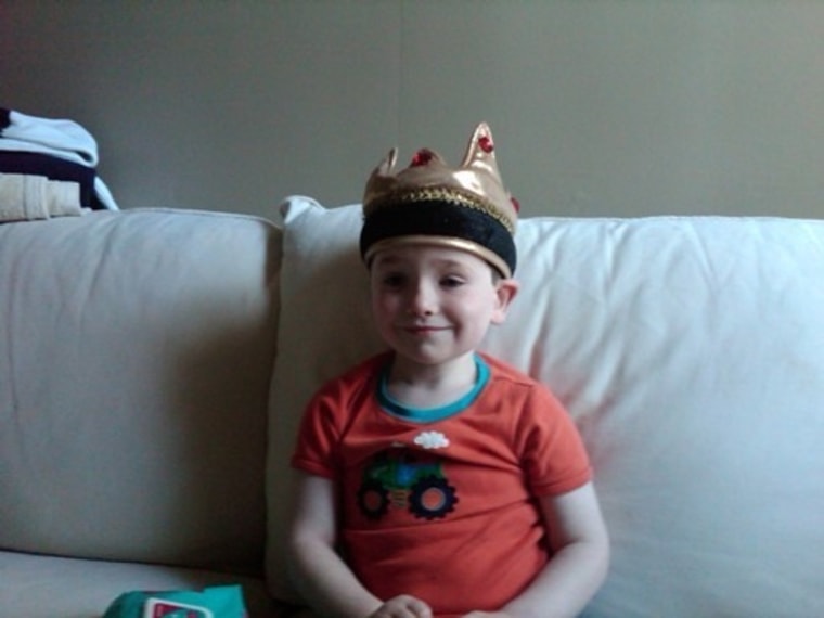 Little Prince Harry had his crown ready to go for his royal wedding viewing.