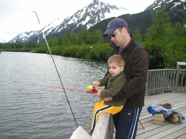 Fishing with Daddy last summer!
