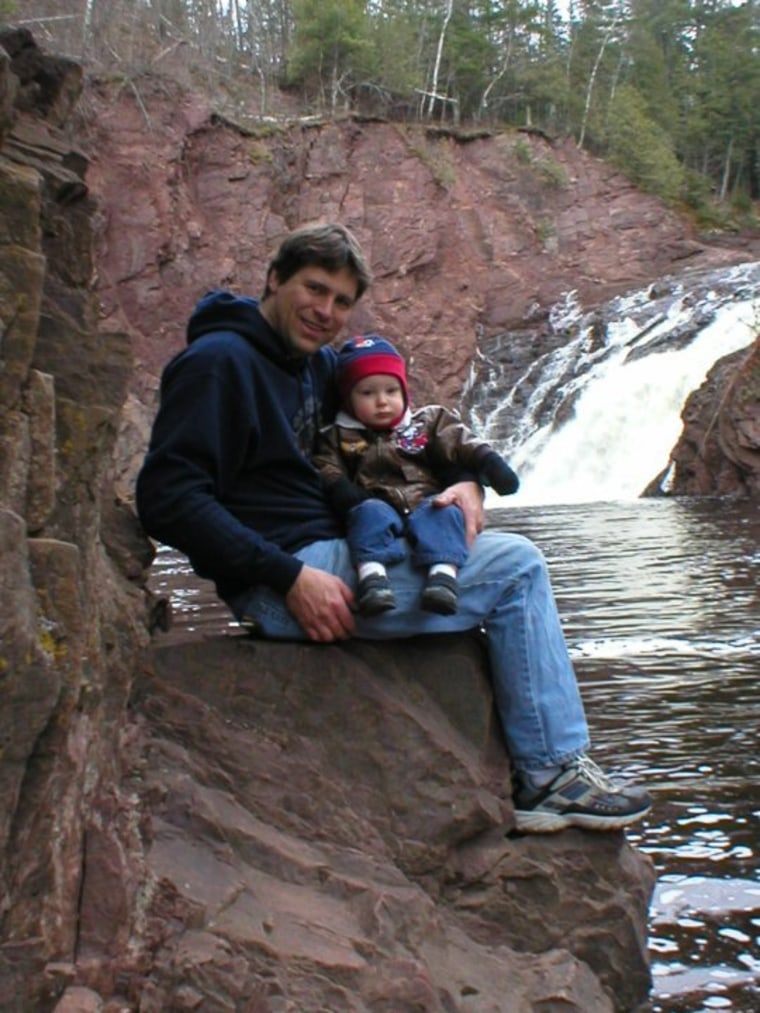 Melissa Melby's husband and son enjoying the scenery