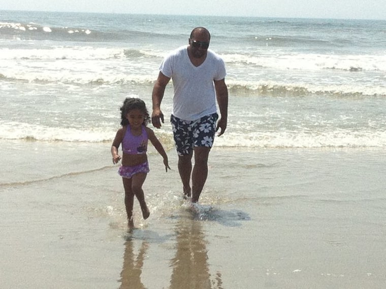 Daddy and Celeste Montanez spends time at the beach with her Daddy