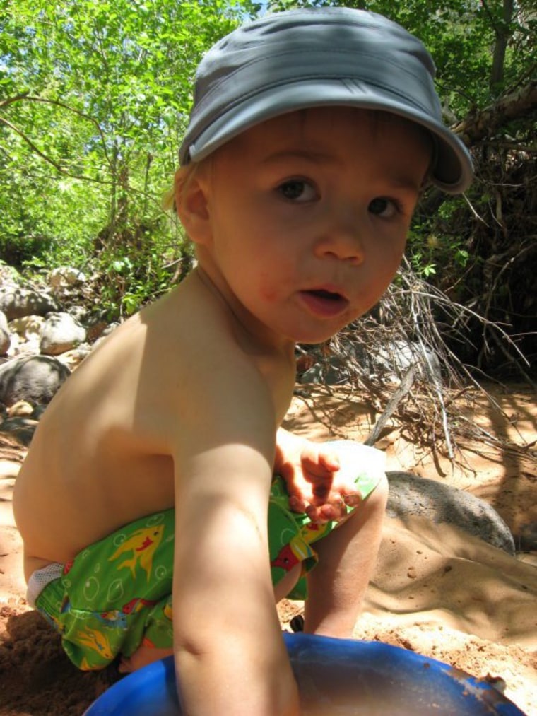 Rhys at the creek in Sedona on Mother's Day