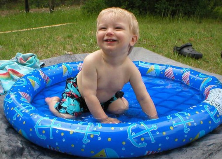 Mason, in his first swimming pool