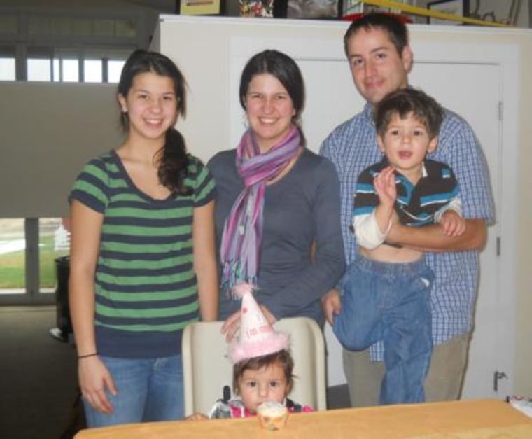Toddler, teen and one in-between: Alexa Aguilar with her family.