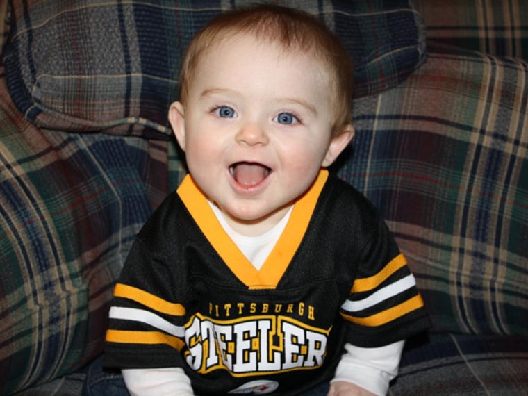 Aiden says, \"Go Steelers!\"