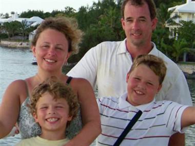 Tara Kennedy-Kline, her husband, Chris Kline, and their sons Alex (left) and Max.