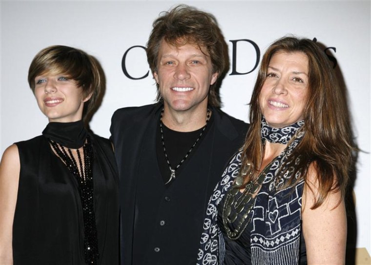 Stephanie with and parents Jon Bon Jovi and Dorothea Rose Hurley in 2010.