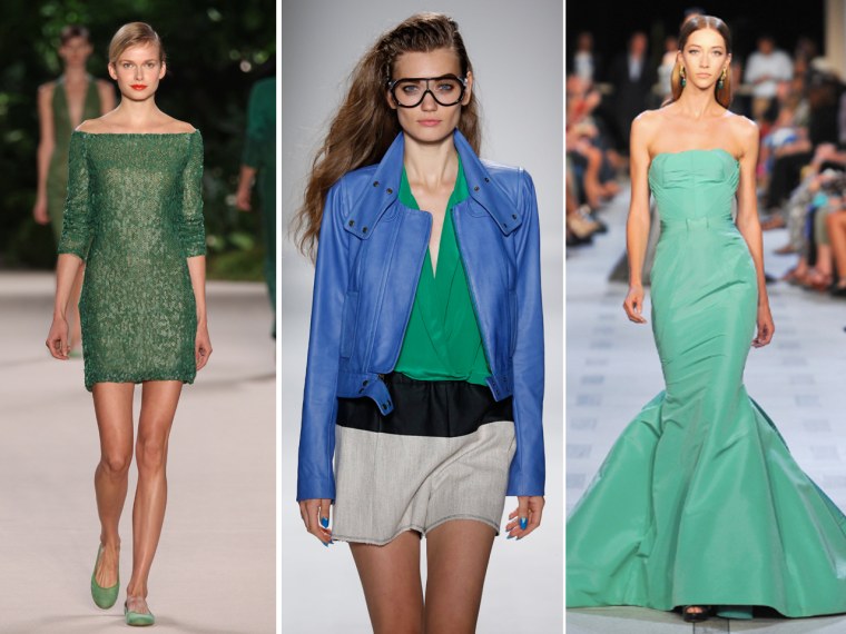Gorgeous in green: Fashion Week Spring 2013 runway styles from Akris, Tracy Reese and Zac Posen.