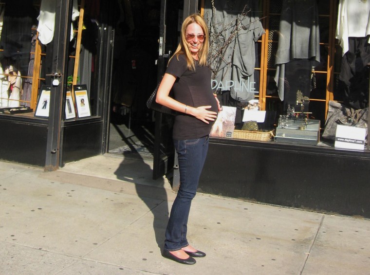 Writer Jacoba Urist in week 35 of her skinny, and healthy, pregnancy.