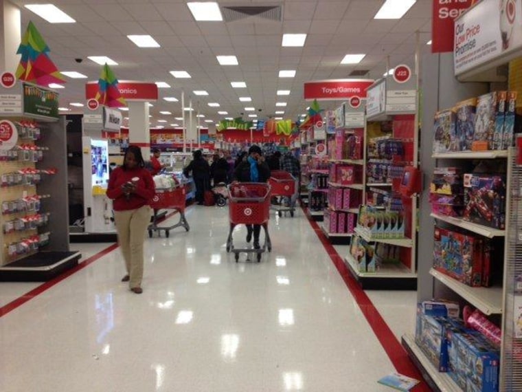 Shoppers graze through the toy aisles at a Target on Flatbush Avenue in Brooklyn.