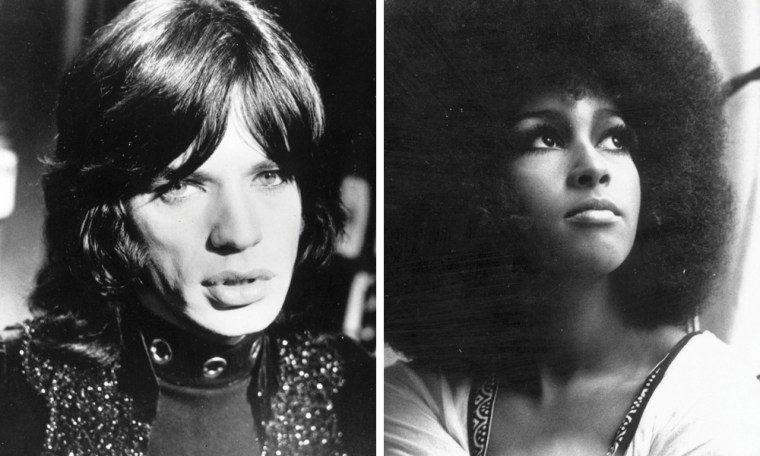 Mick Jagger in 1969, left, and Marsha Hunt in 1968.