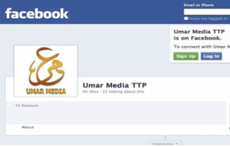 Part of the Pakistan Taliban's Facebook page that has now been removed.