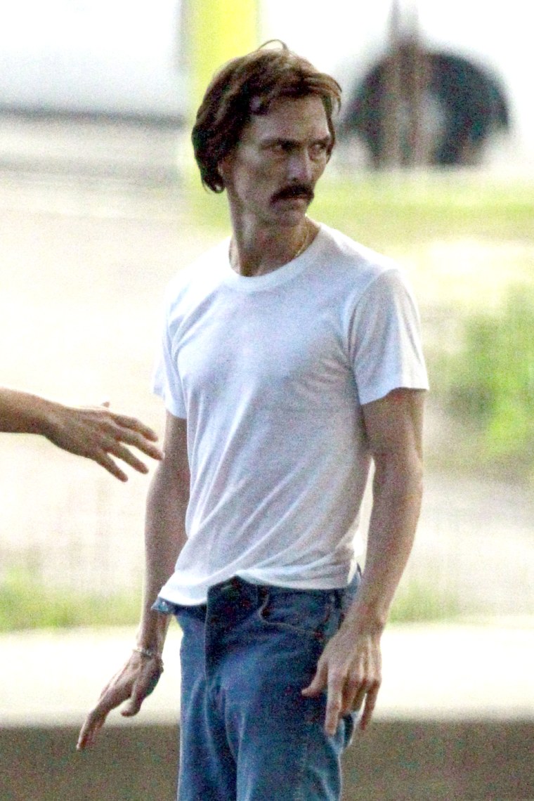 Matthew McConaughey on the set of \"The Dallas Buyers Club.\"