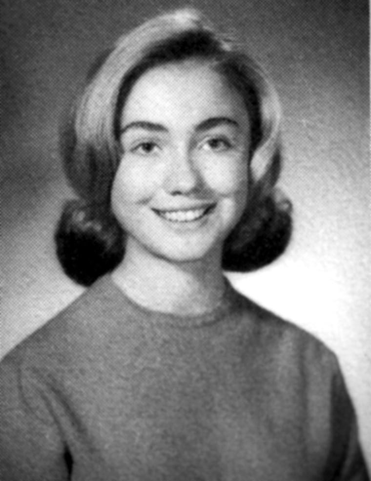 Back in high school, Clinton sported a similar style to the longer cut she wears today.