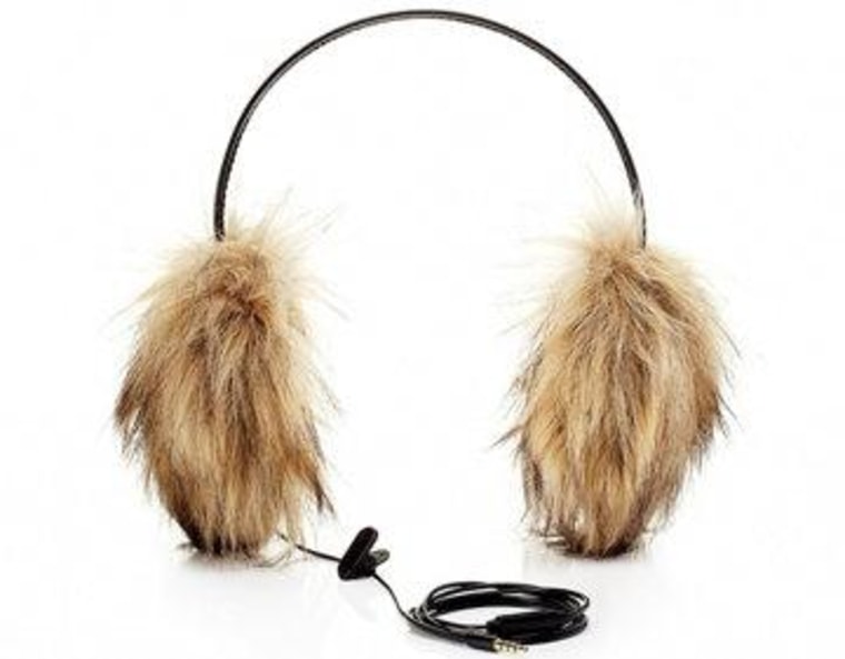 Faux fur earmuffs with headphones