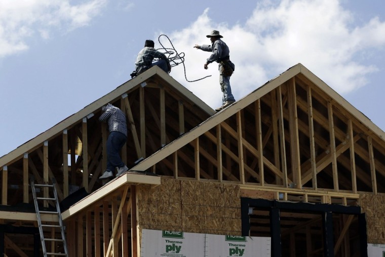 In this Tuesday, Sept. 25, 2012. photo, a house is under construction in San Antonio, Texas. U.S. builders spent more on home construction in Septembe...