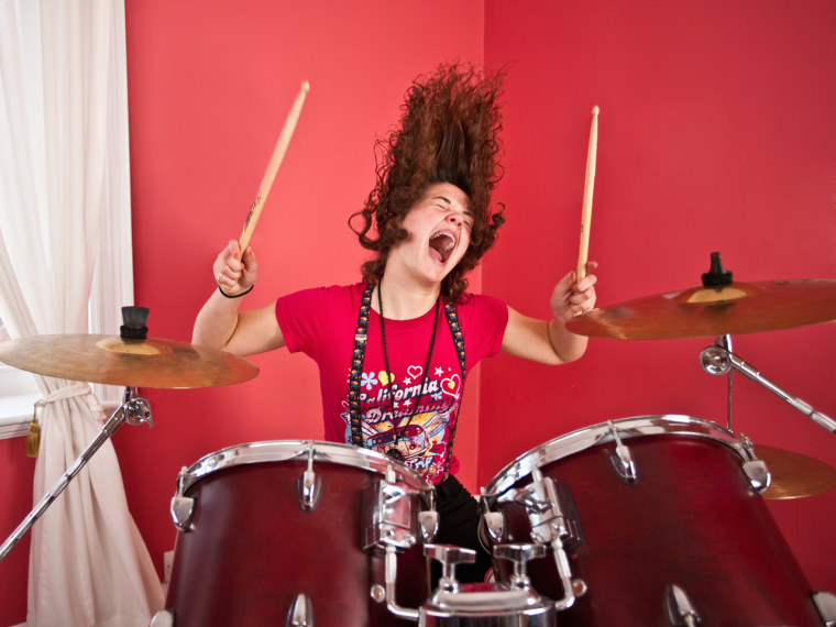 Grandma get junior a drum set? Have her keep it at home, so he can play when he visits her.