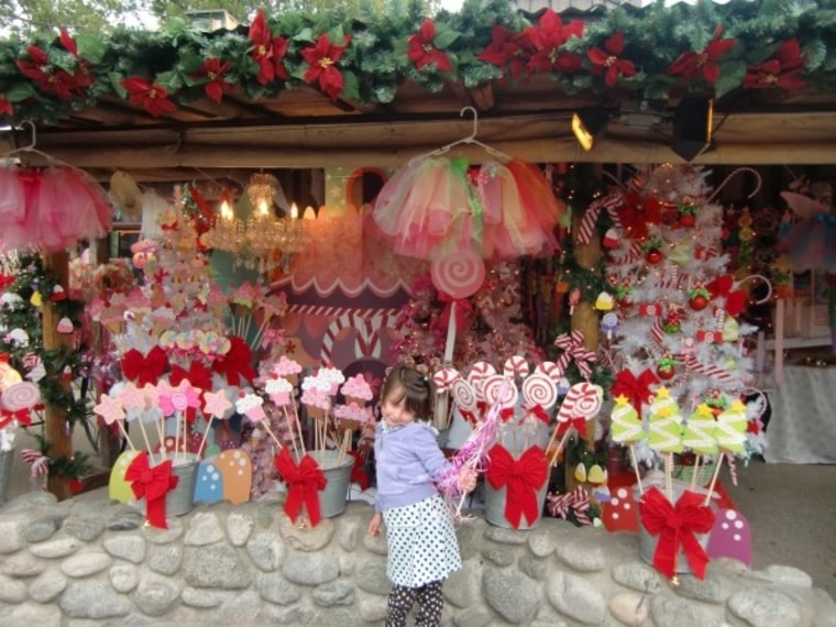 Handmade holiday items for sale at Knott's Christmas Crafts Village.