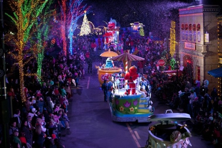 Sesame Place's \"Neighborhood Street Party Christmas Parade.\"