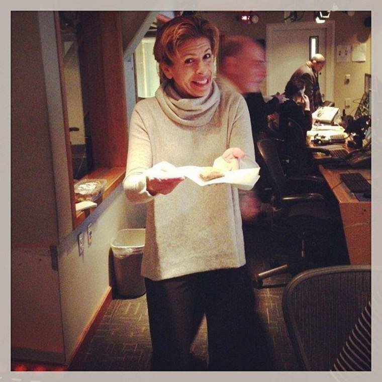 Studio 1A elf @hodakotb delivers baklava to the control room. #happyholidays