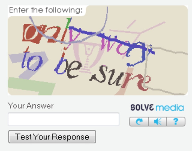 One of advertising company Solve Media's CAPTCHAs.