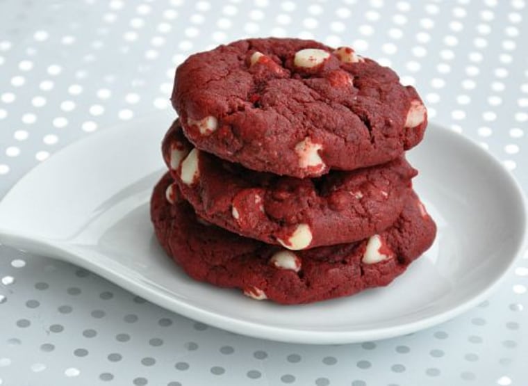 Umm, more please! Red velvet white chocolate chip cookies -- and they're not so bad for you!