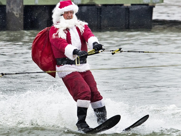 In churches and bus stations, on water skis and bicycles, people from the Middle East to middle America celebrate Christmas.