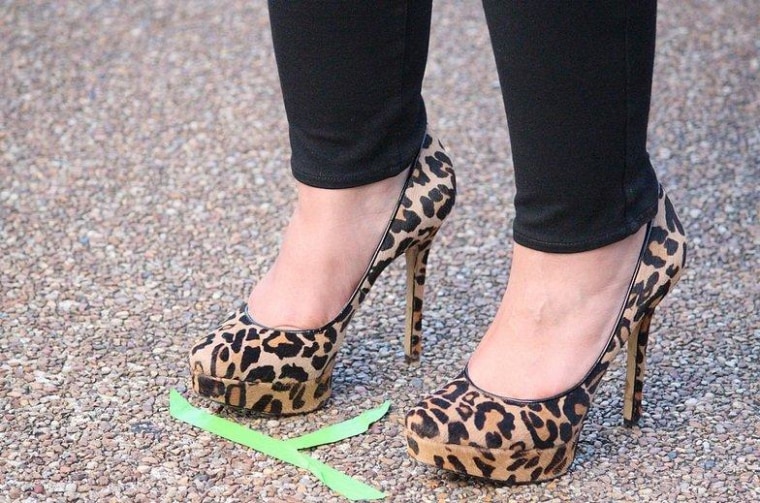 Too bad we only shoot from the waist up! Melissa's shoes at the shoot.
