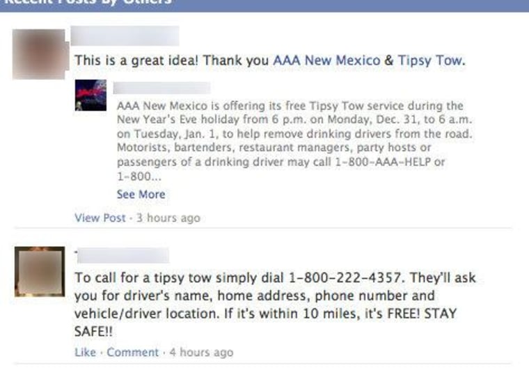 Variants of these \"Tipsy Tow\" postings on Facebook have been viral Monday.