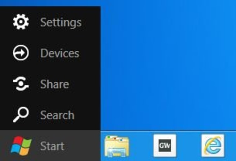 Going away? The Start Button as it appears in the lower left of the traditional desktop view in the public Windows 8 Developer Preview.