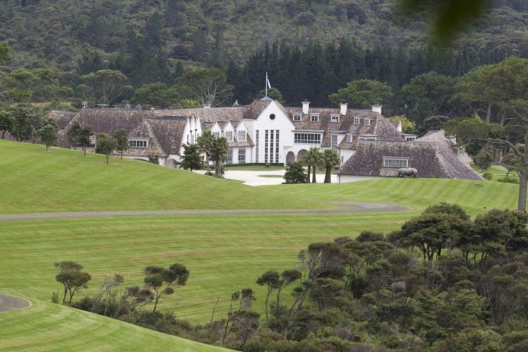 An aerial view of the Dotcom Mansion, home of accused Kim Dotcom, who founded the Megaupload.com site and ran it from the $30 million mansion in Coatesville, Auckland.