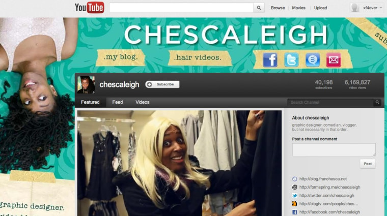 Screenshot of Chescaleigh, Franchesca Ramsey's YouTube channel