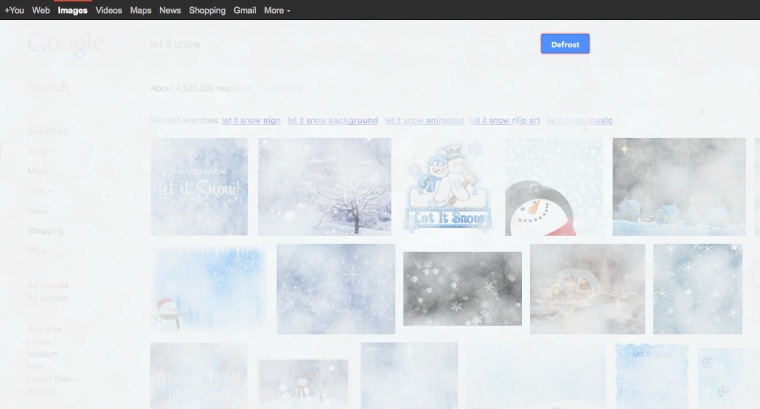 Let it snow, new 'do a barrel roll' in Google's Easter Egg search