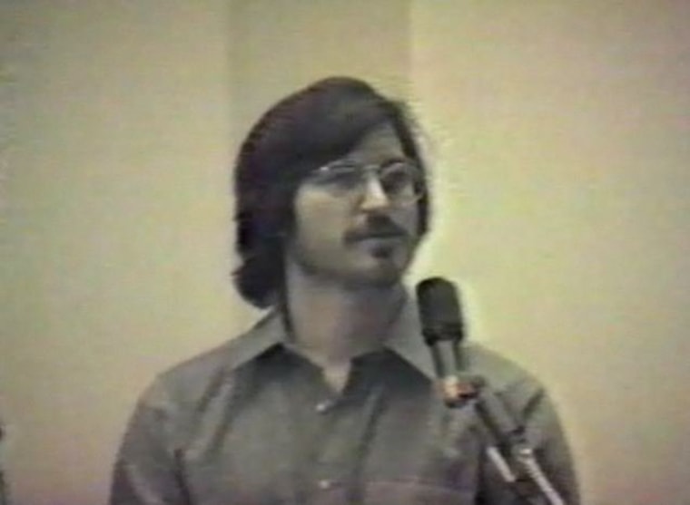 Screenshot from video of a young Steve Jobs in 1980