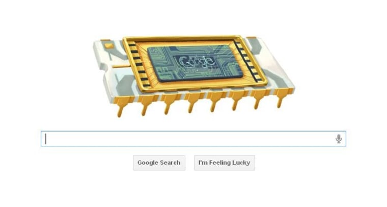 Screengrab of Dec. 12 Google doodle honoring Robert Noyce