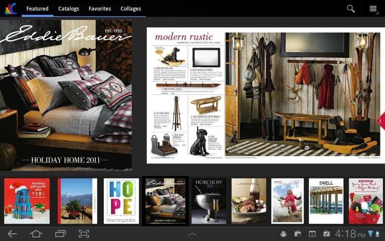 Google's Catalogs app for Android tablets.